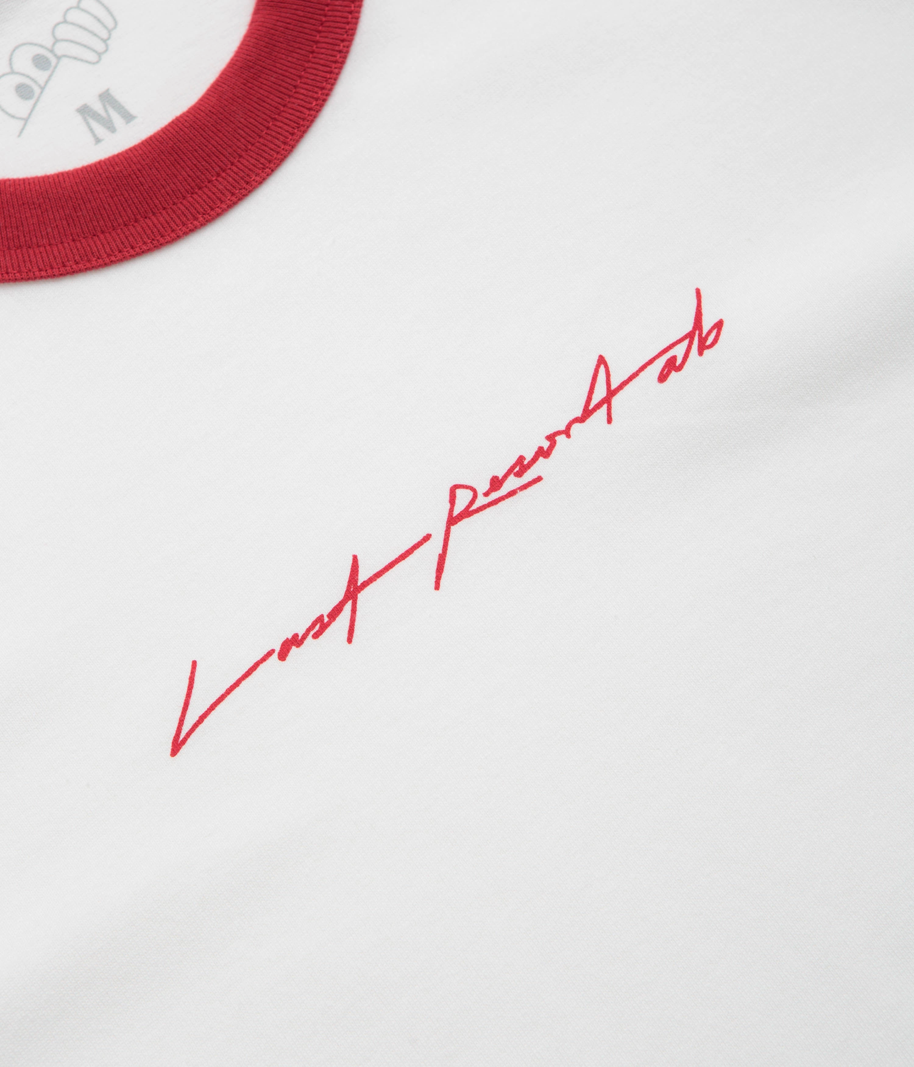 Abrasion Resistant Fabric SeamlessSidePanels Last Resort AB Signature Ringer T-Shirt - White / Old Red
