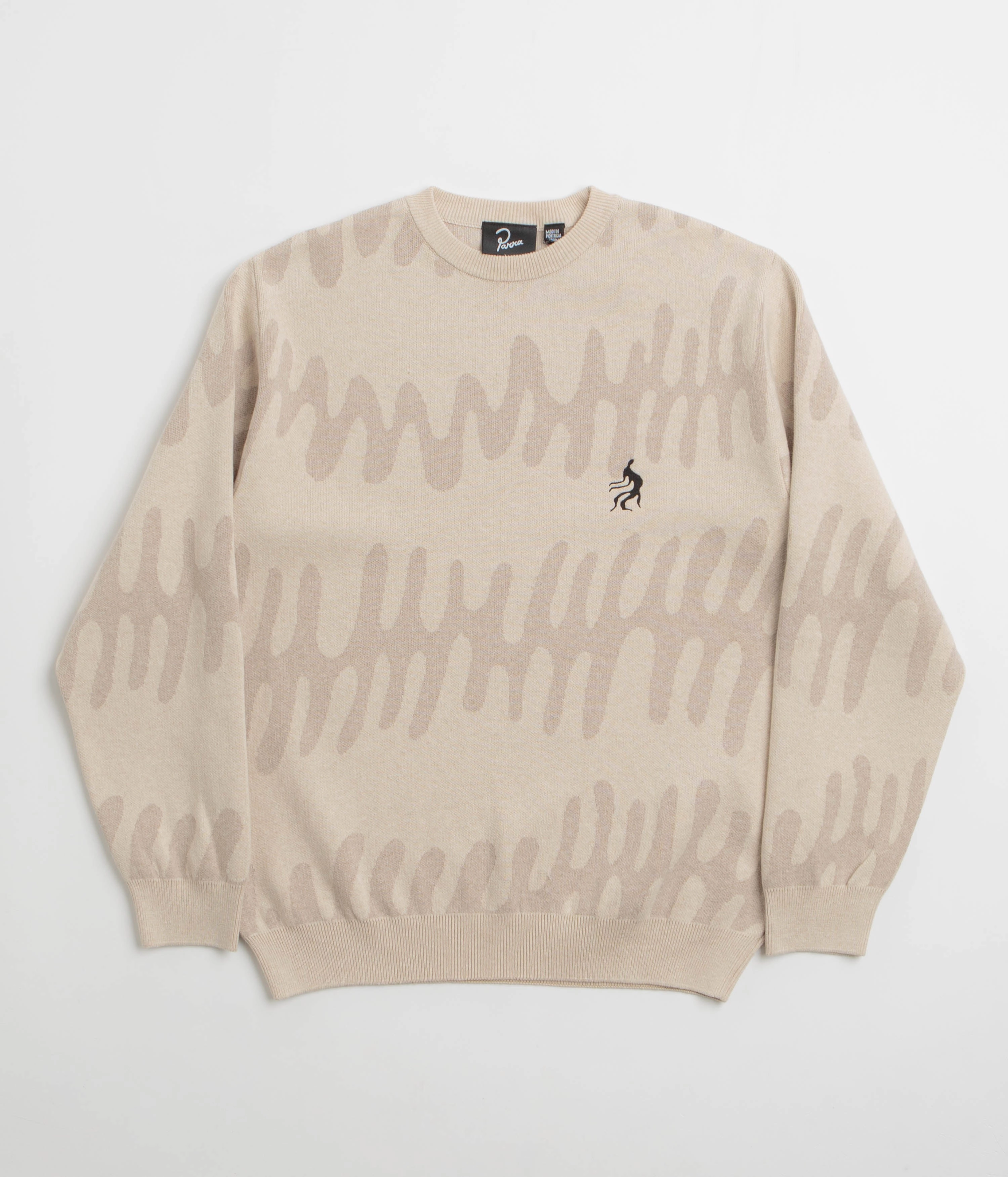 by Parra Static Stalker Sweatshirt - Sand Relaxed Fit Hoodie aesthetic features