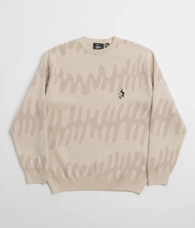 by Parra Static Stalker Sweatshirt - Sand Relaxed Fit Hoodie aesthetic features