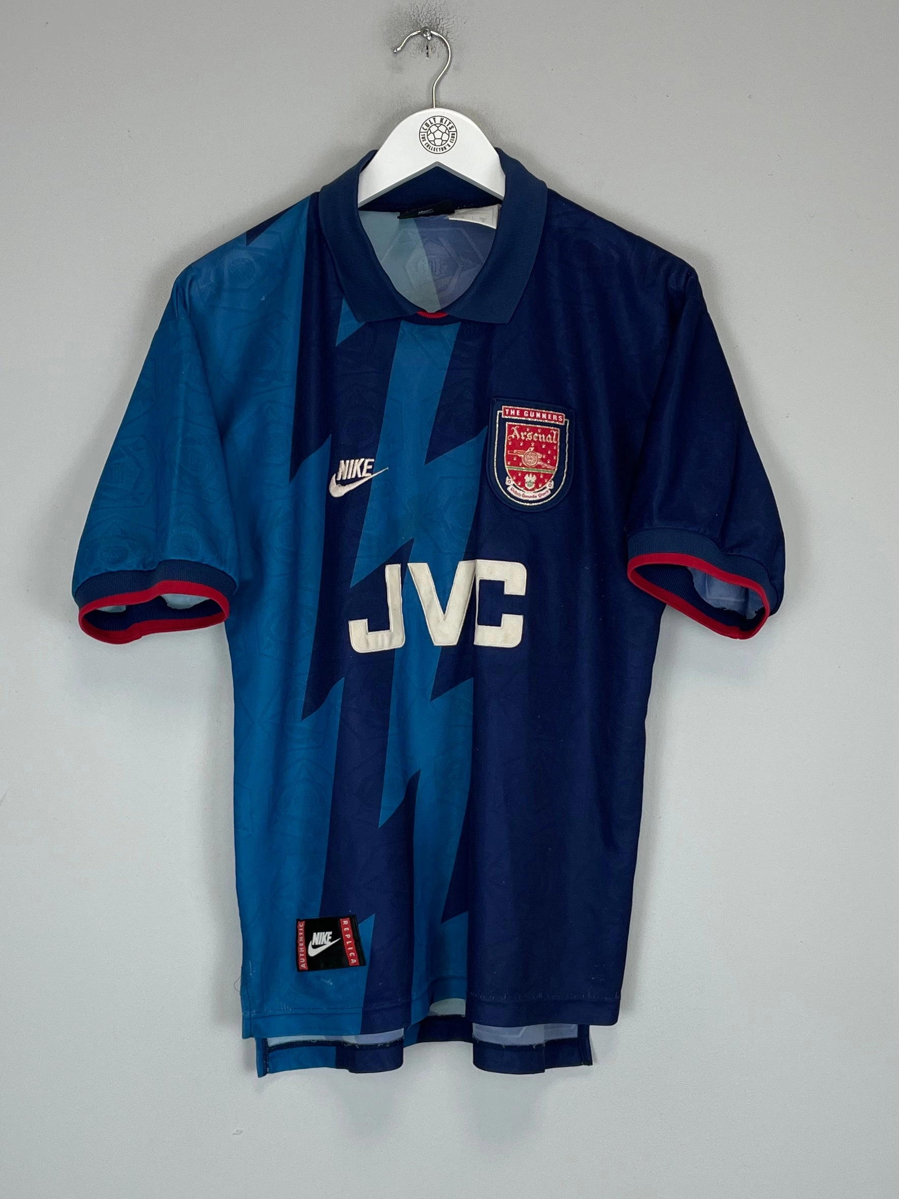 Sun Protection Fabric Sweat Wicking Ribbing 1995/96 ARSENAL AWAY SHIRT (M) NIKE