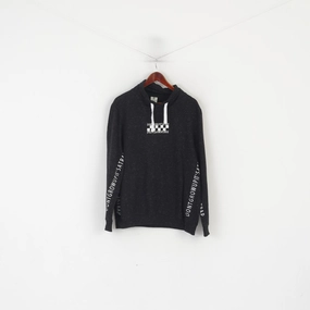 Trendy Design Defacto Men XXL Sweatshirt Black Cotton Slim Fit Stand Up Collar Sport Top