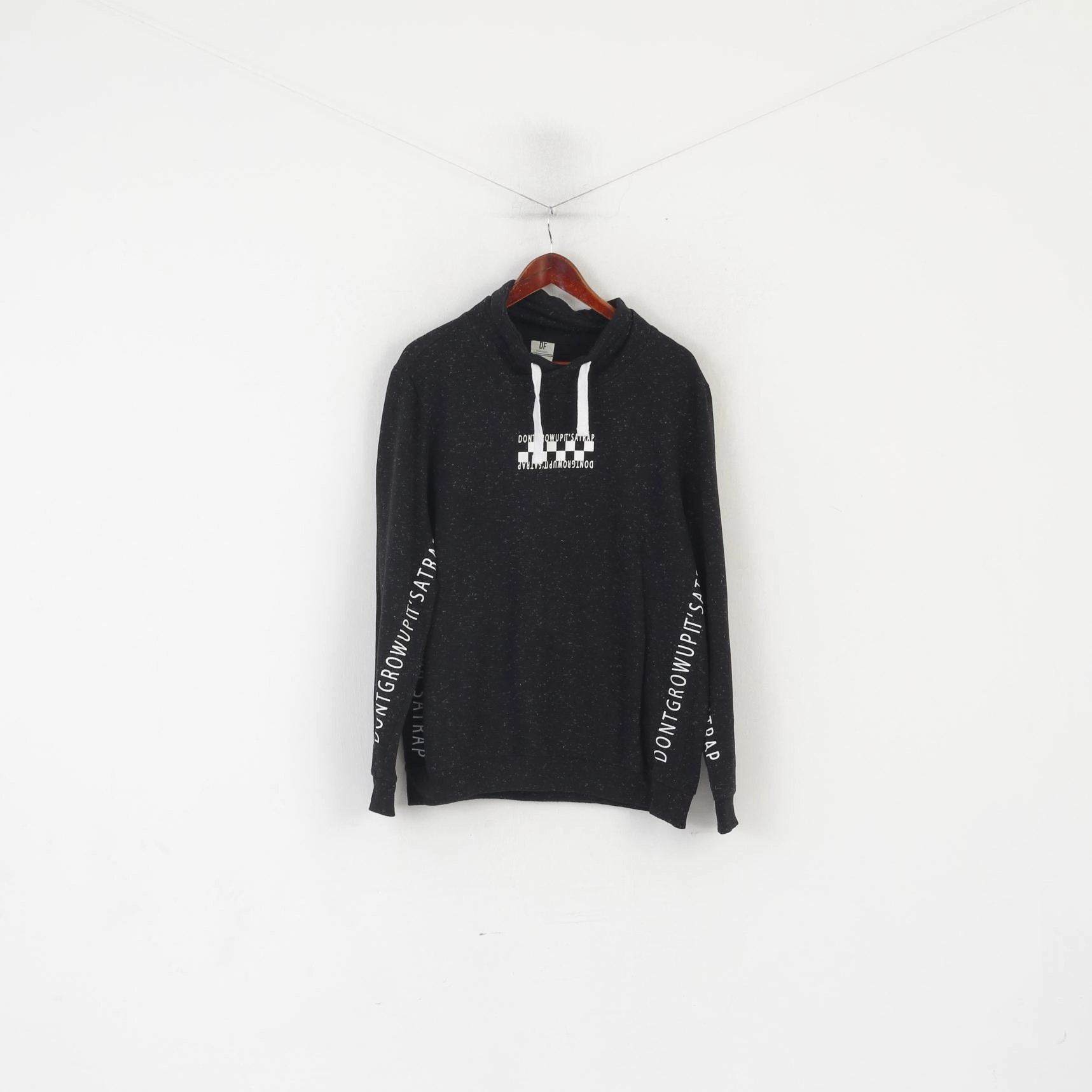 Trendy Design Defacto Men XXL Sweatshirt Black Cotton Slim Fit Stand Up Collar Sport Top