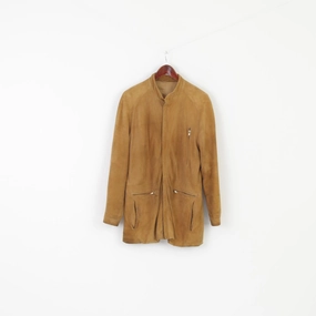 Draw Cold Day Massimo Datti Roma Men 50 S Jacket Camel Leather Vintage 90s Full Zipper Top