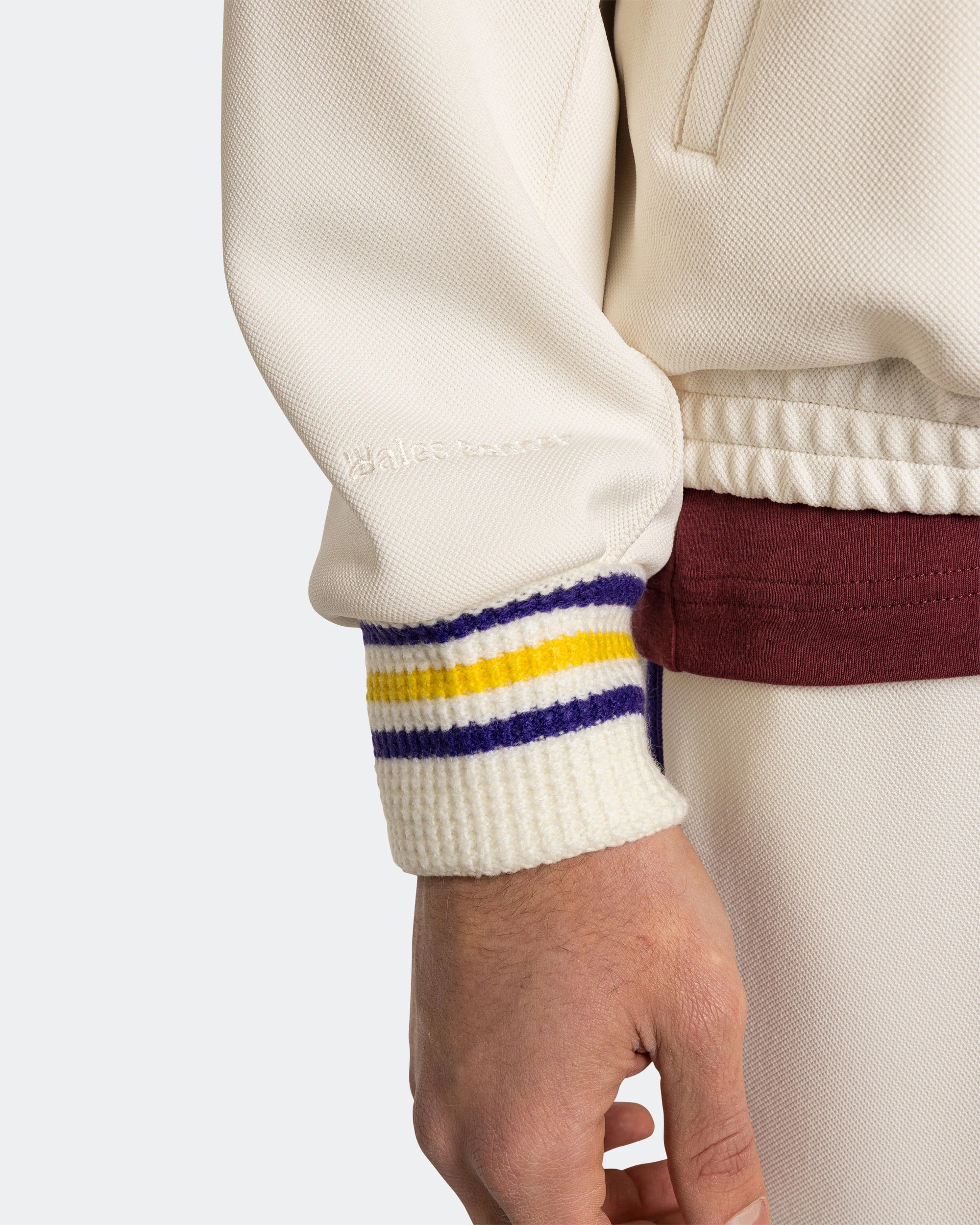 Jabbar Track Top x Wales Bonner - Chalk White Layered Neckline Abrasion Resistant Edges