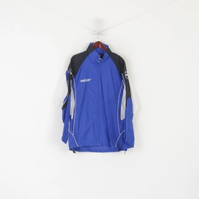 Saller Men L Jacket Blue Nylon Waterproof Hidded HoodSV Wacker Rottleberode Top Everyday Jacket Storm Protection