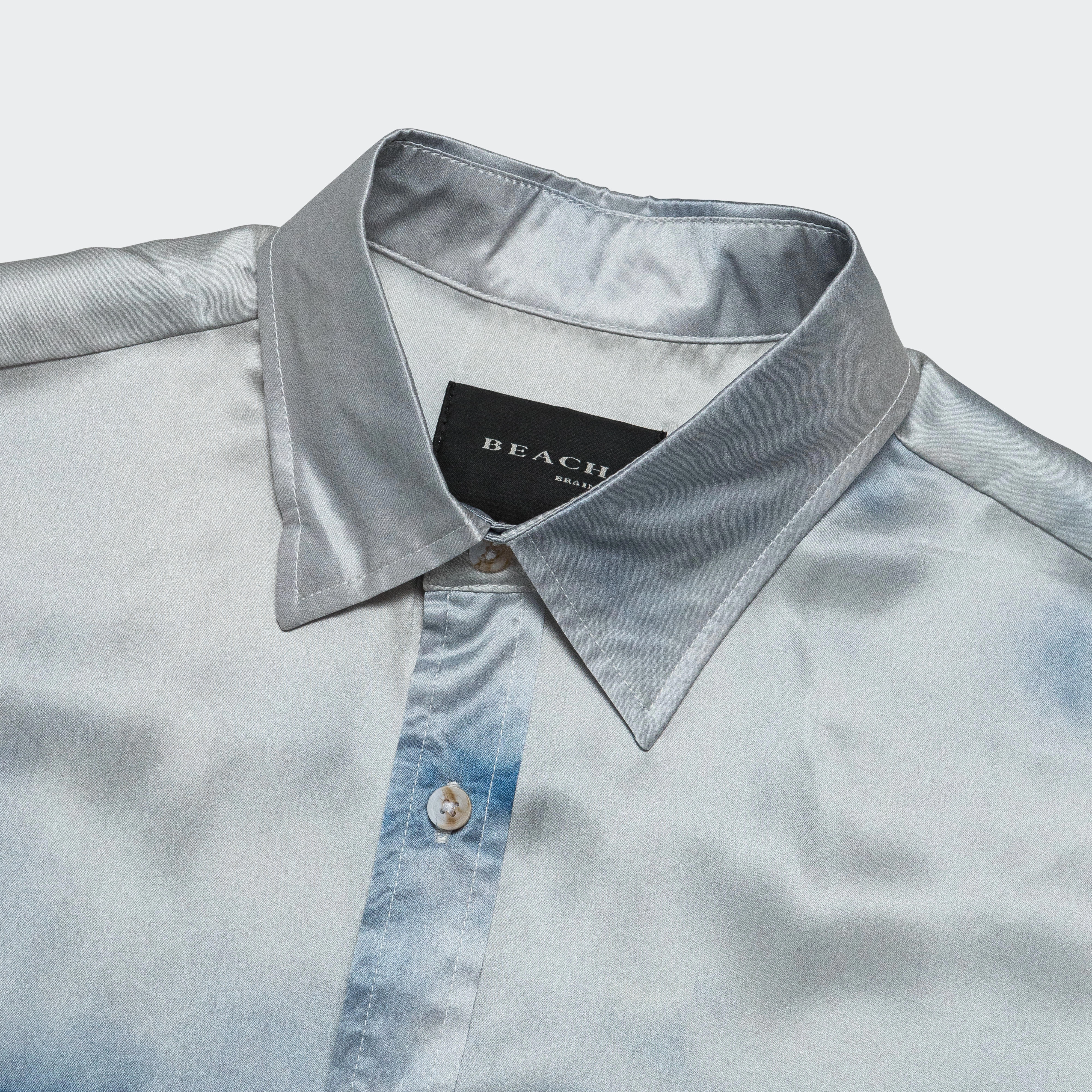 Winter Collection Cloud Silk Shirt - Ivory/Blue