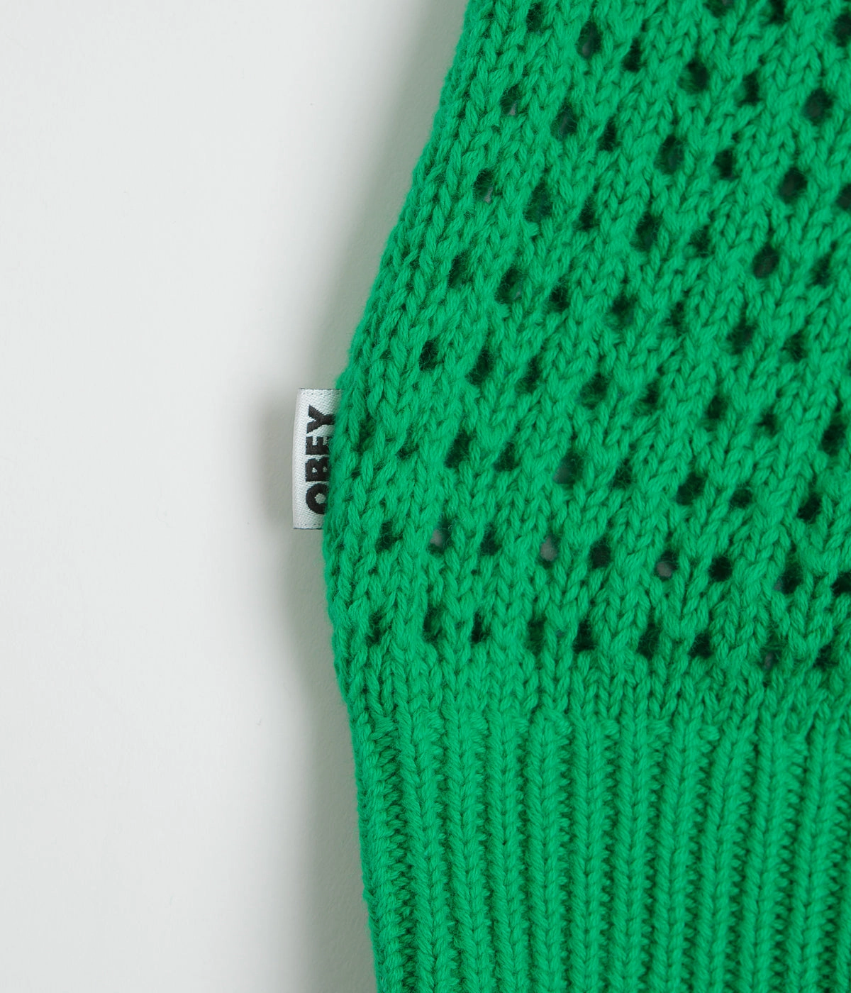 Obey Kody Polo Shirt - Green Minimalist Aesthetic high-low hem