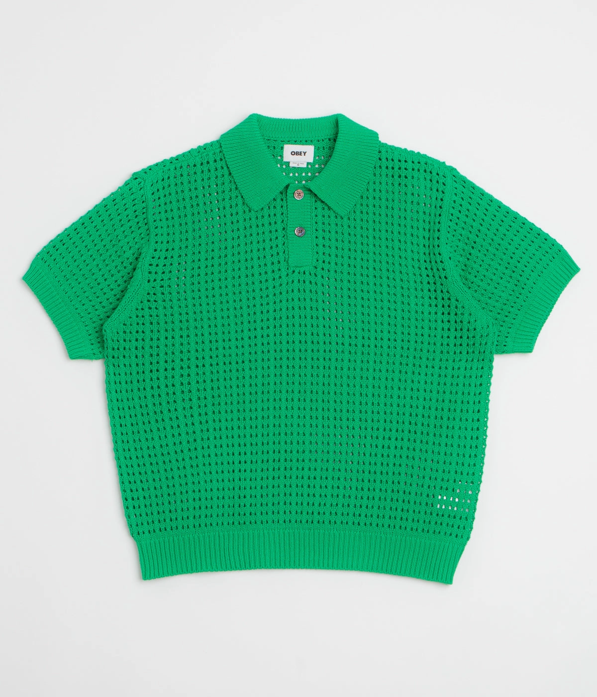 Obey Kody Polo Shirt - Green Networking Session Metallic Finish