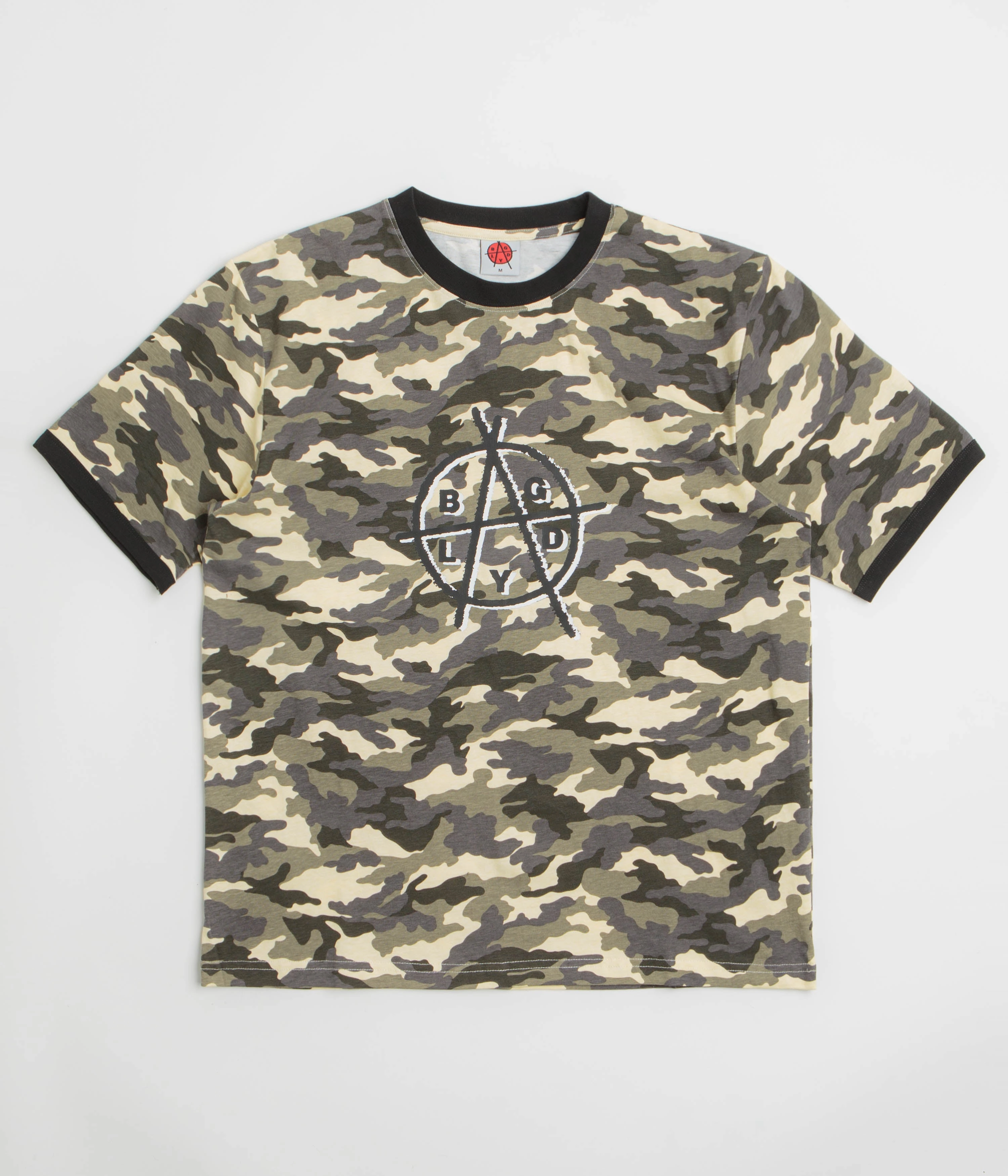 Soft and Flexible Baglady Bagarchy Ringer T-Shirt - Sand Camo