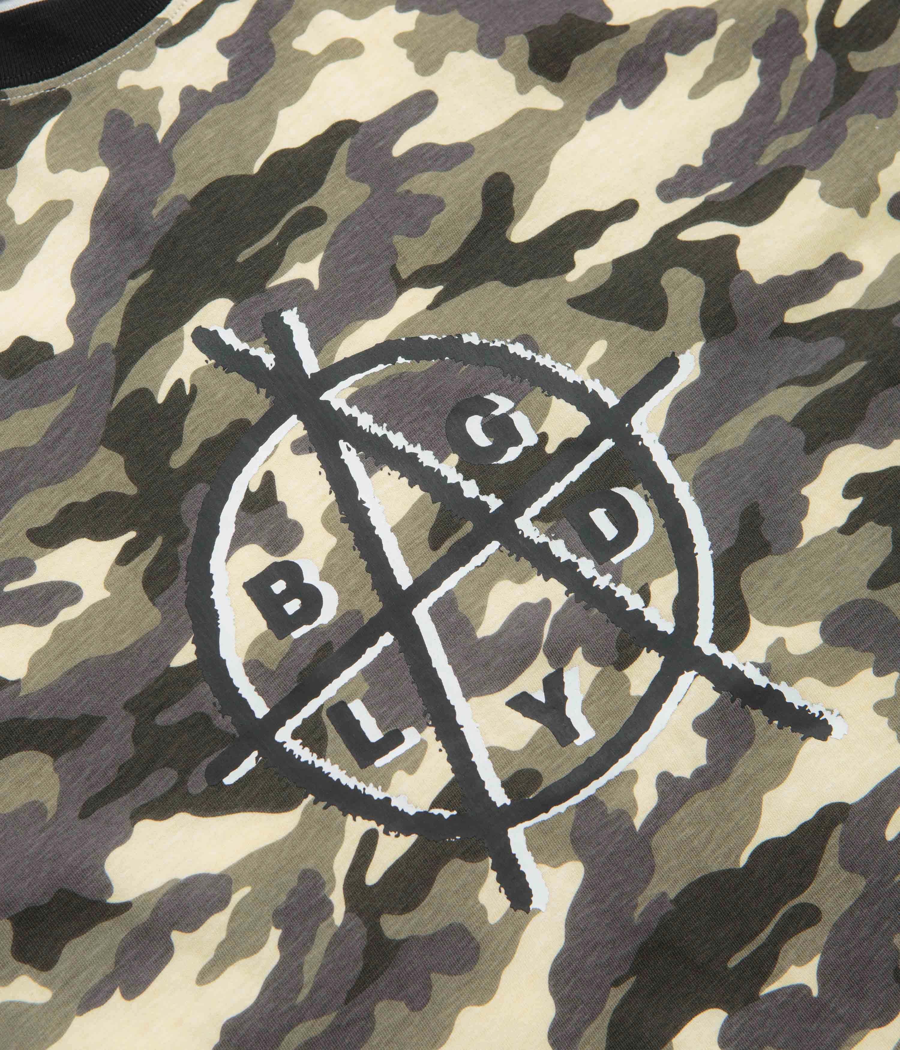 Baglady Bagarchy Ringer T-Shirt - Sand Camo Durable Ribbed Hem Kids playfulness