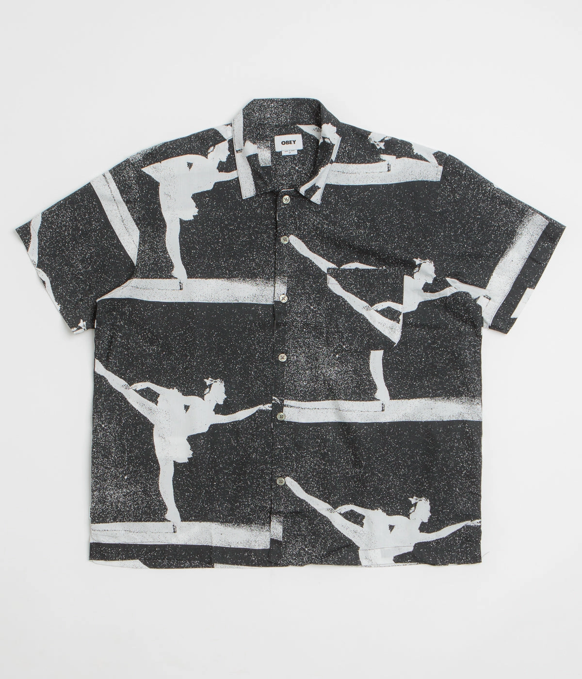 Obey Jacques Short Sleeve Shirt - Black Multi Sleek Silhouette All day wearability
