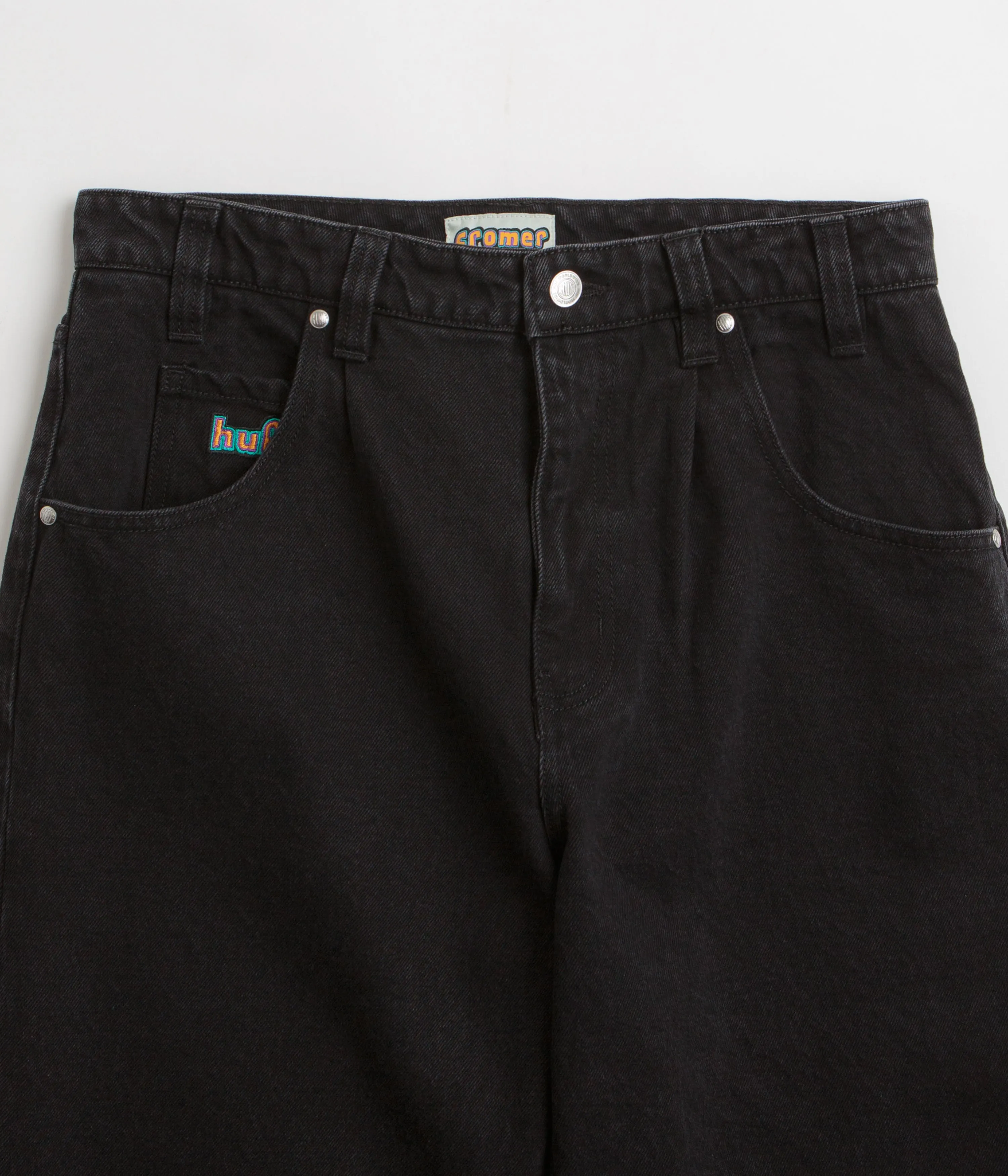 HUF Cromer Shorts - Washed Black Versatile Styling Weightless Travel Design