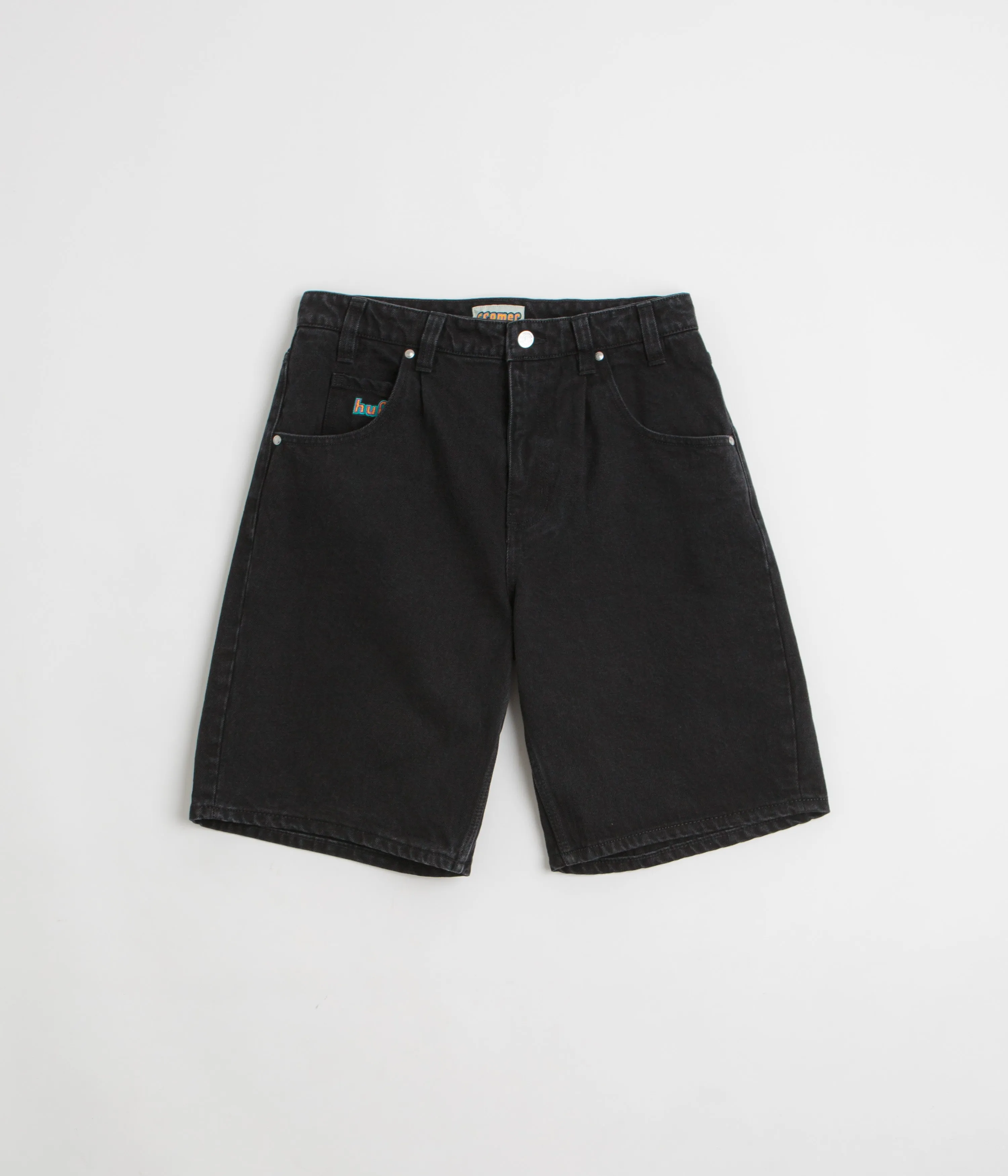 HUF Cromer Shorts - Washed Black Collectible soccer uniform