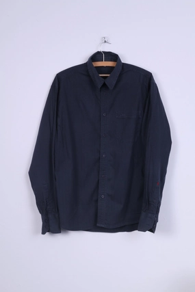 Resort Wear Lee Cooper Mens L Casual Shirt Dark Green Cotton Long Sleeve Striped