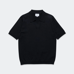Party Ready Leif Cotton Linen Polo - Dark Navy