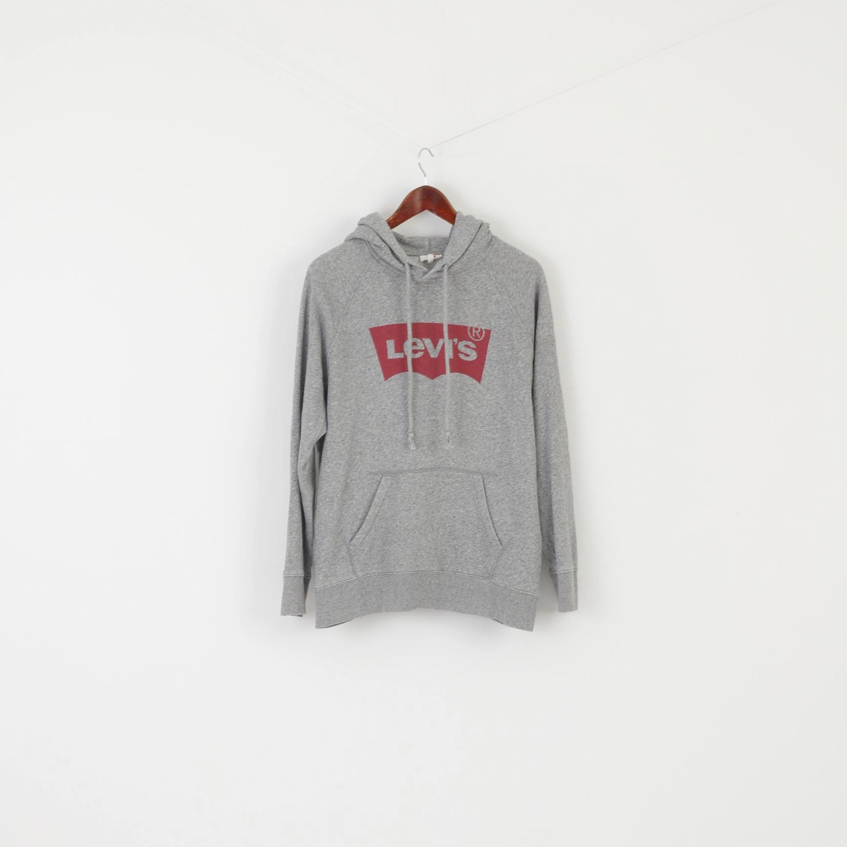 Levi's Men M Sweatshirt Gray Cotton Graphic Logo Hooded Vintage Hoodie Weekend Wear Product improvement