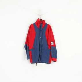 Olympia Toppen Men M Jacket Navy Vintage Olympic Lined Nylon Outdoor Full Zip Parka Heavyweight Nail-clipper