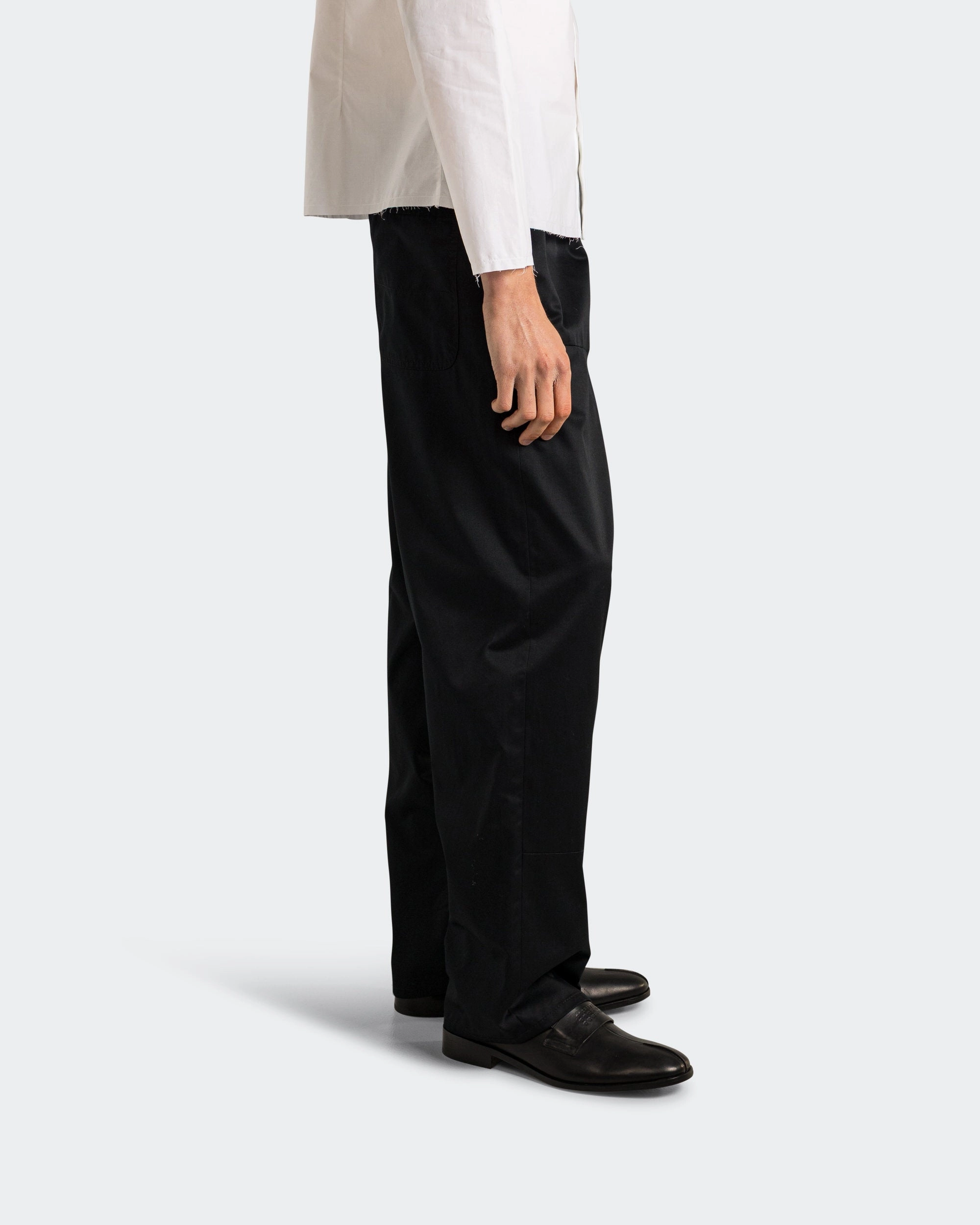 Light Cotton Twill Trousers - Black Water Repellent Coating
