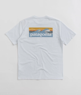 Patagonia Boardshort Logo Pocket Responsibili-Tee T-Shirt - White Lightweight Material Holiday Style Trend