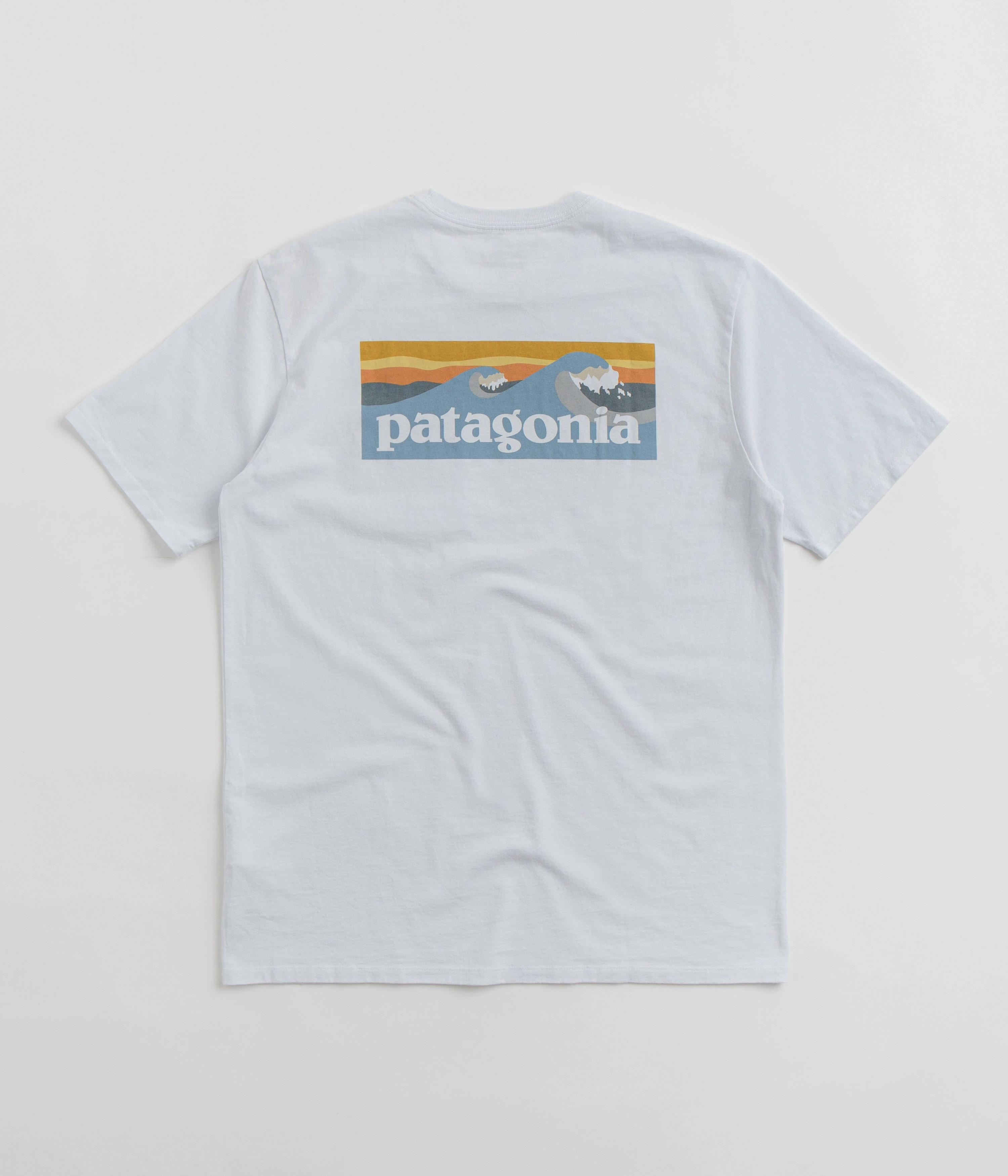Patagonia Boardshort Logo Pocket Responsibili-Tee T-Shirt - White Lightweight Material Holiday Style Trend