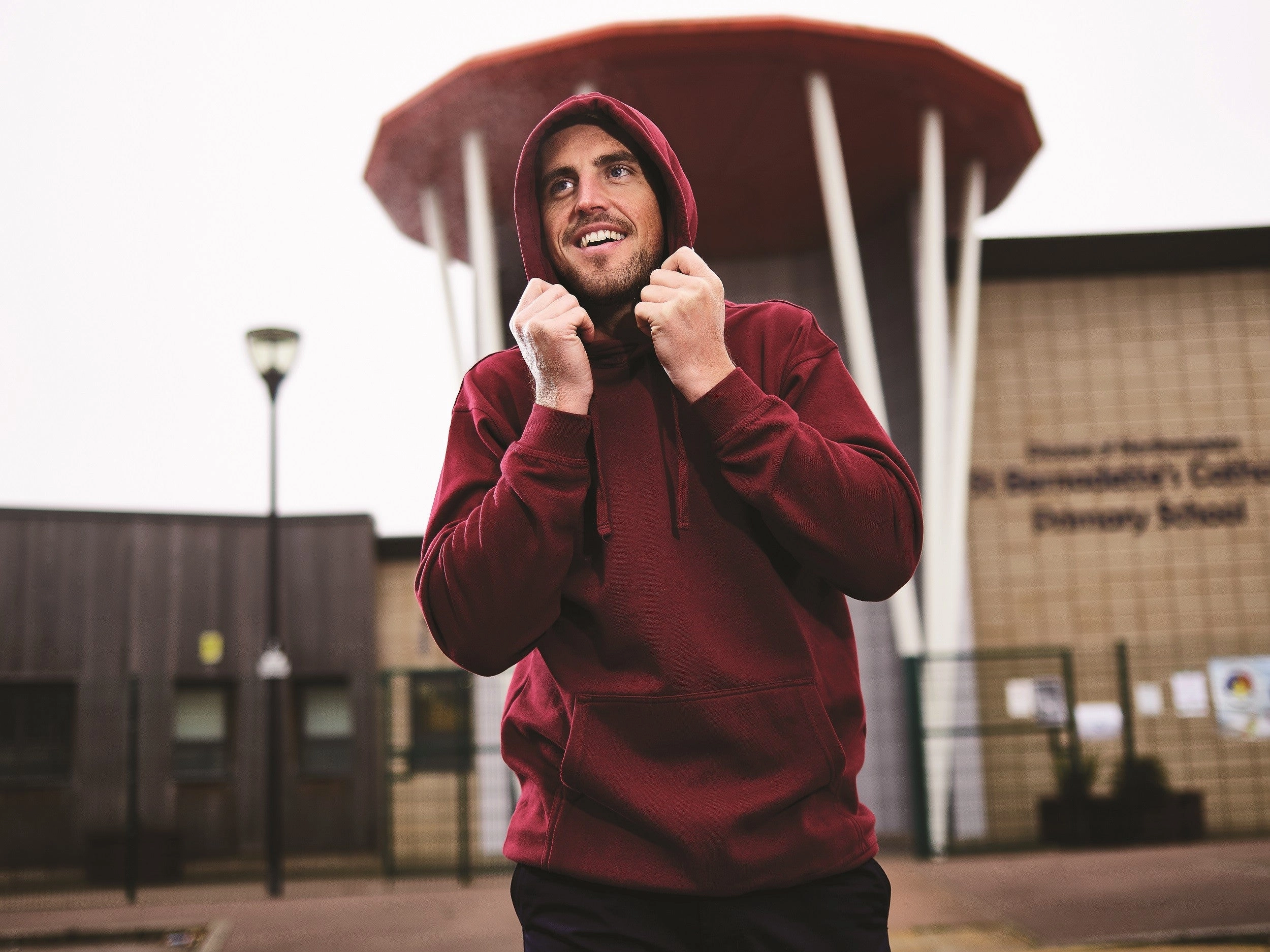 Organic Cotton Blend Beach club style Owl Workwear Hoodie | BLACK