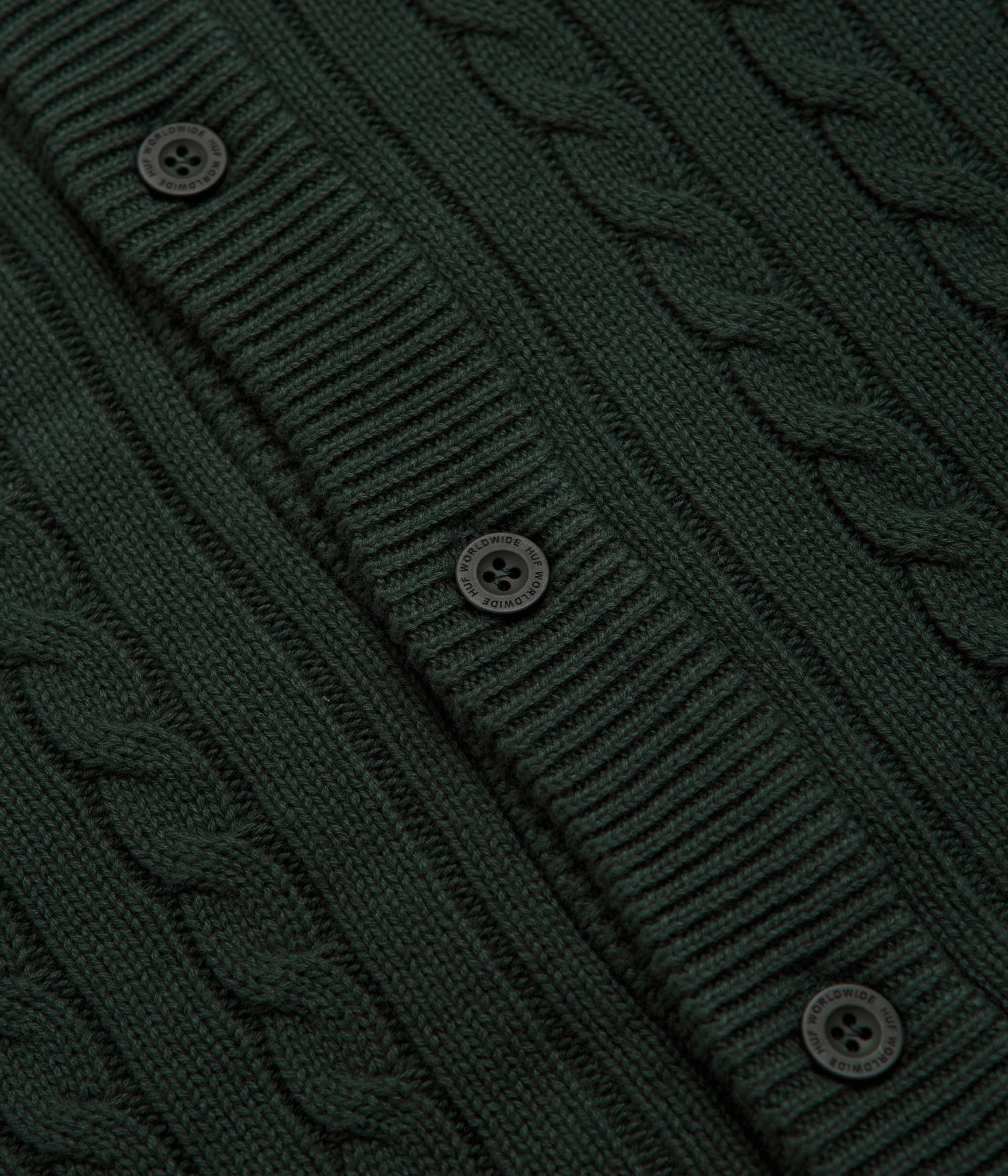 HUF TT Jacquard Cardigan - Hunter Green easy to pair product warranty