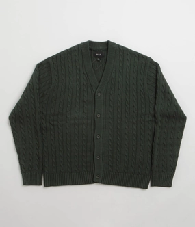 product graduation pride HUF TT Jacquard Cardigan - Hunter Green