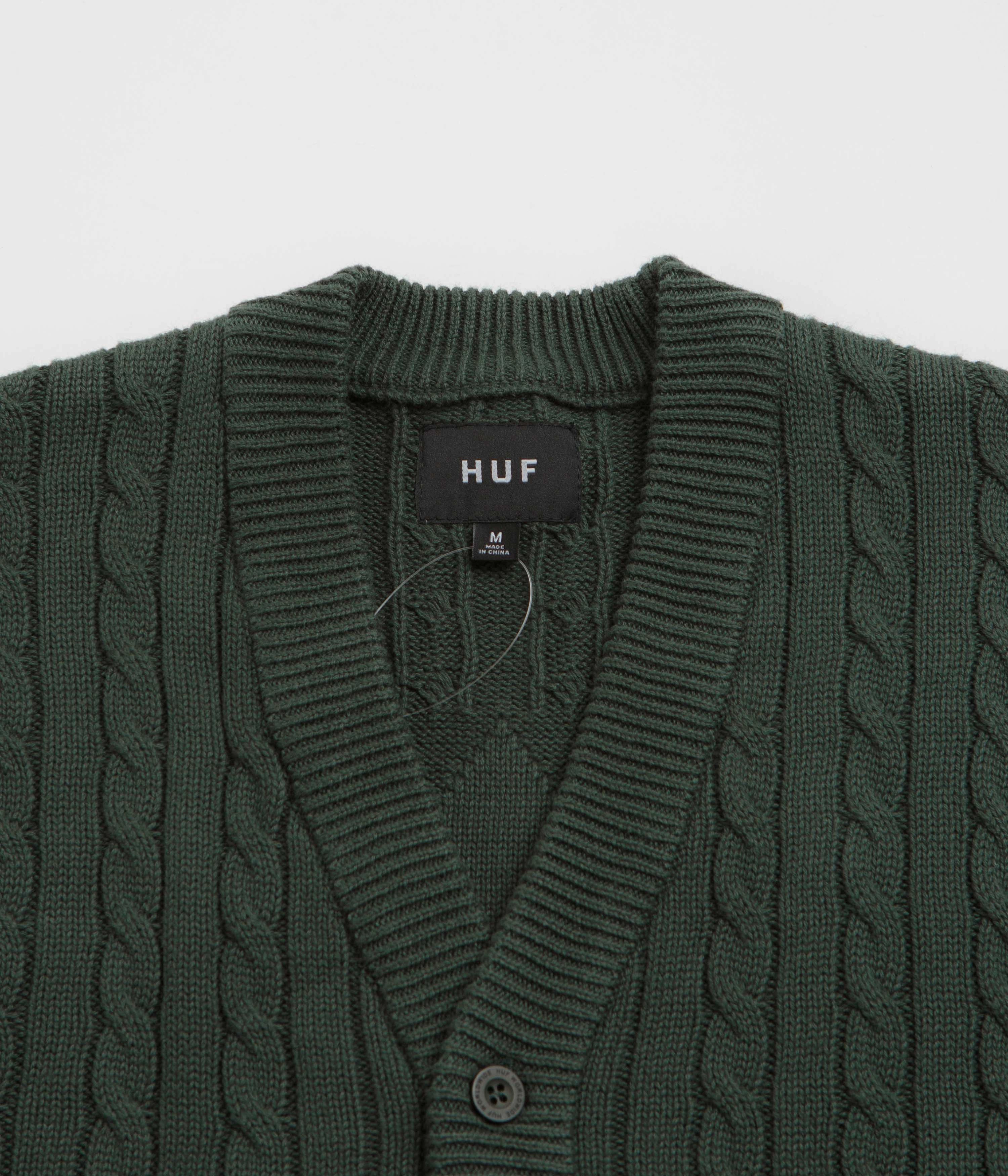 HUF TT Jacquard Cardigan - Hunter Green Athletic Lounge Comfort