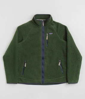 Cozy Office Layer Fit Patagonia Retro Pile Fleece Jacket - Torrey Pine Green