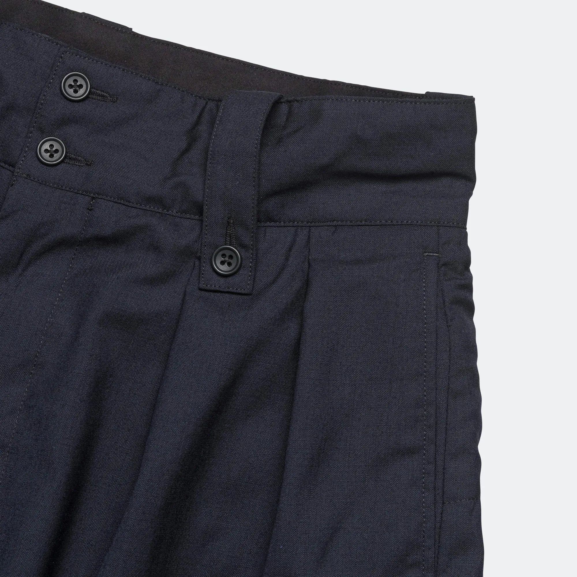 Ghurka Shorts - Dark Navy Tropical Wool Anti Static Fabric Frictionless Movement