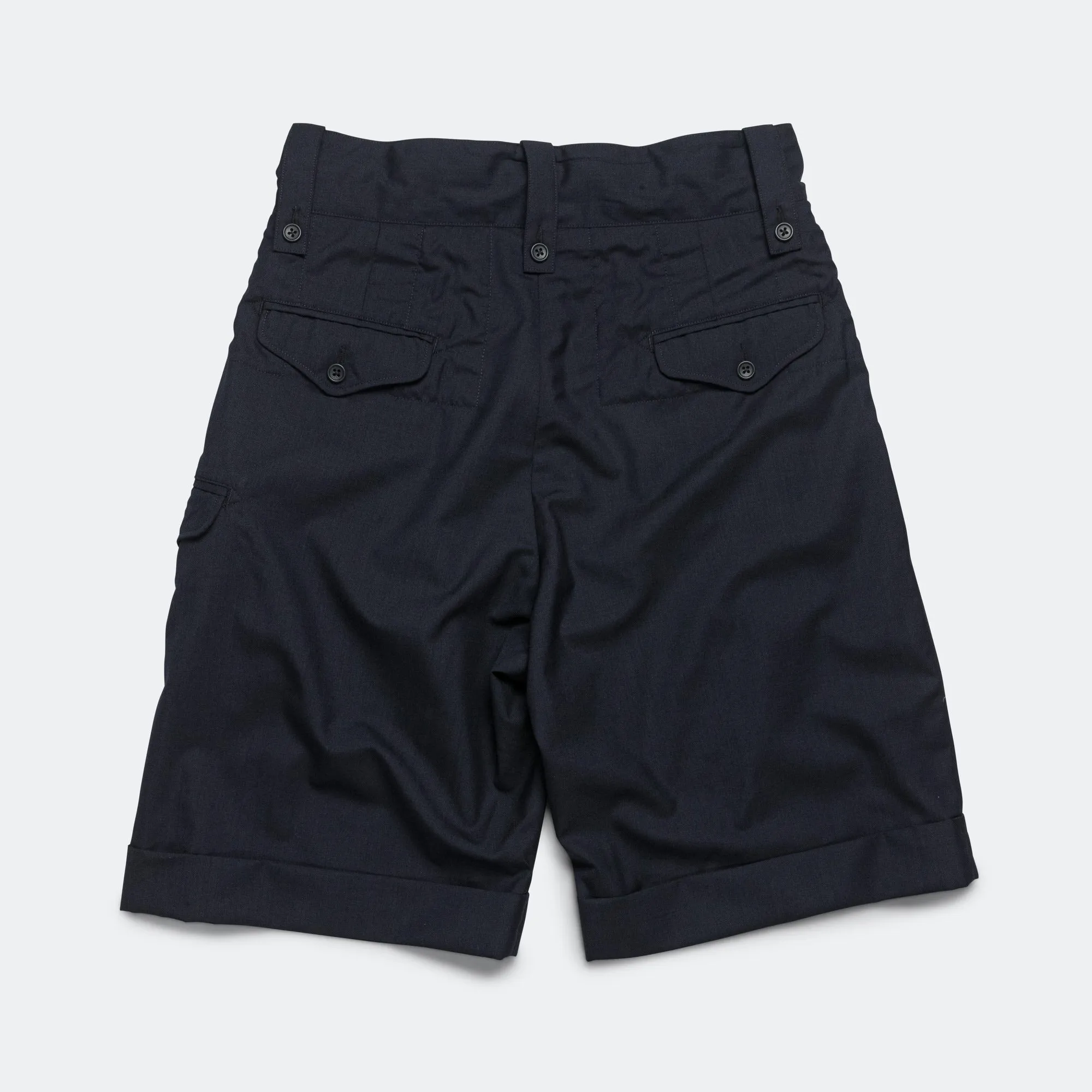 quick-drying Ghurka Shorts - Dark Navy Tropical Wool