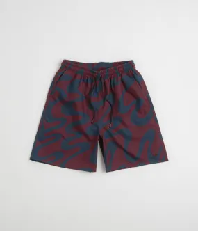 Durable Construction Cooling Mesh Lining by Parra Splashed Swim Shorts - Burgundy
