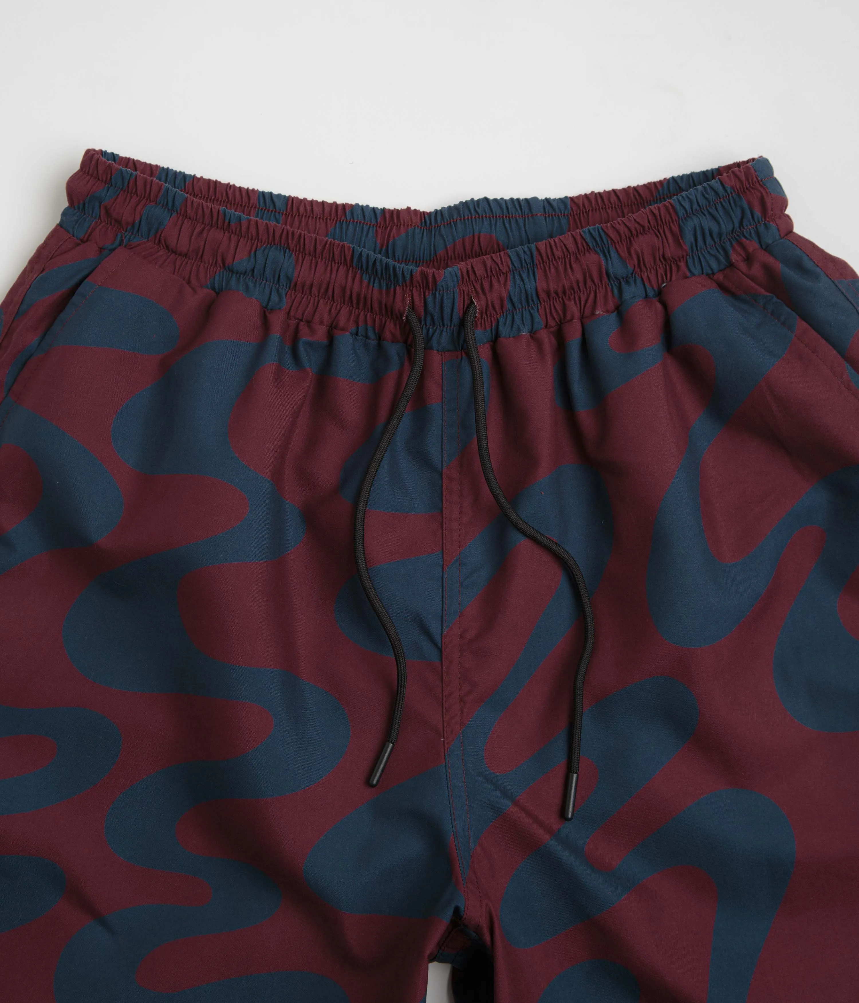 Foldable style by Parra Splashed Swim Shorts - Burgundy