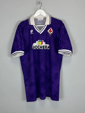 1991/92 FIORENTINA HOME SHIRT (L) LOTTO Sweat Control Thermoregulating Lining