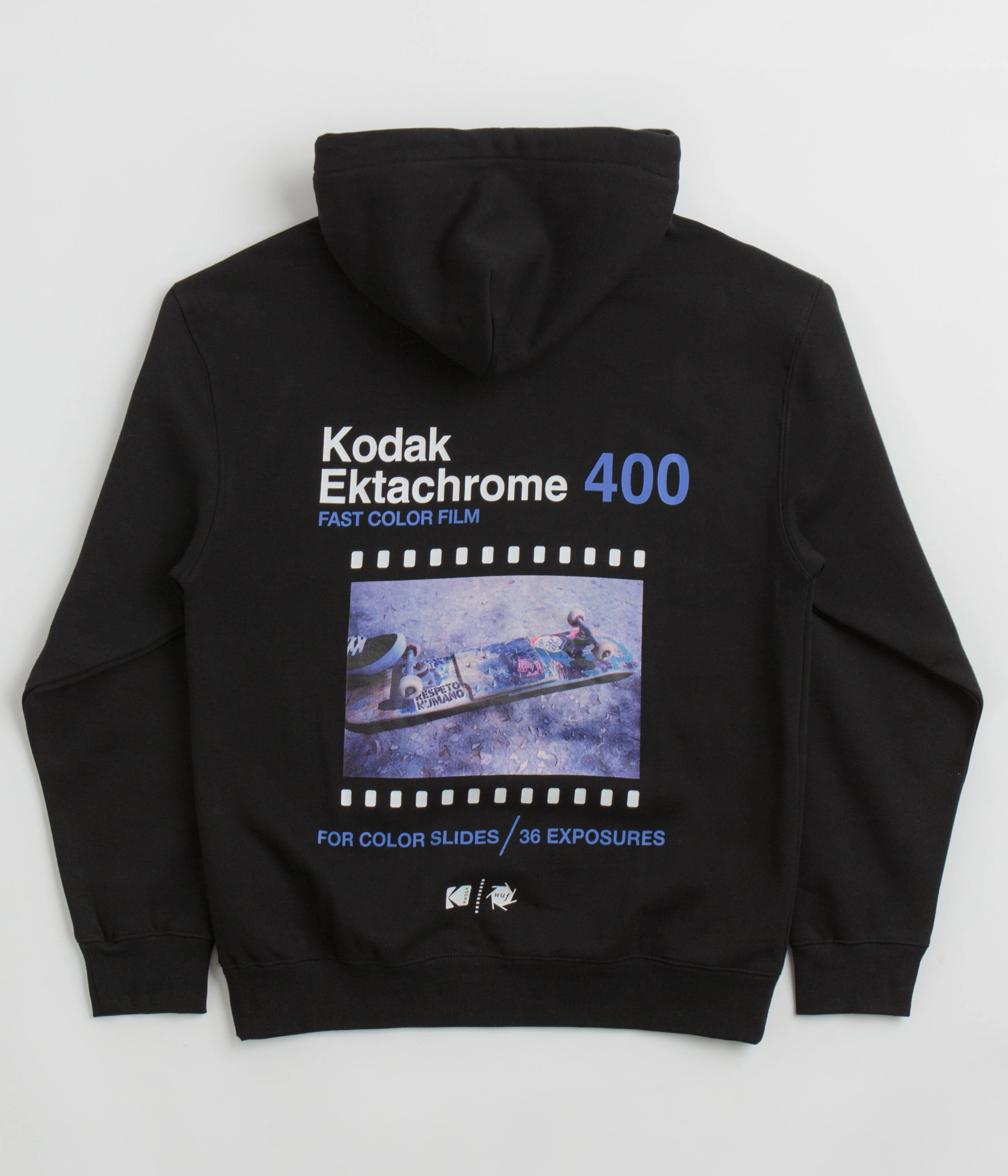 HUF x Kodak Invention Hoodie - Black Stretch Knit Construction Safari Style