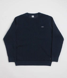 Layered product lanyard visibility Civilist Loose Gauge Knit Sweatshirt - Navy