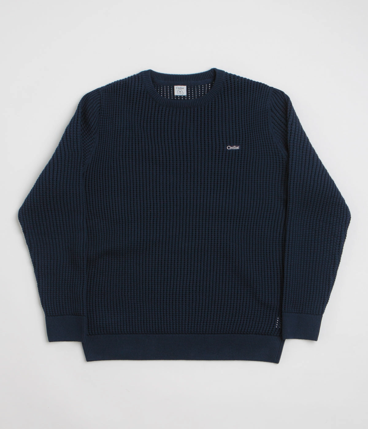 Layered product lanyard visibility Civilist Loose Gauge Knit Sweatshirt - Navy