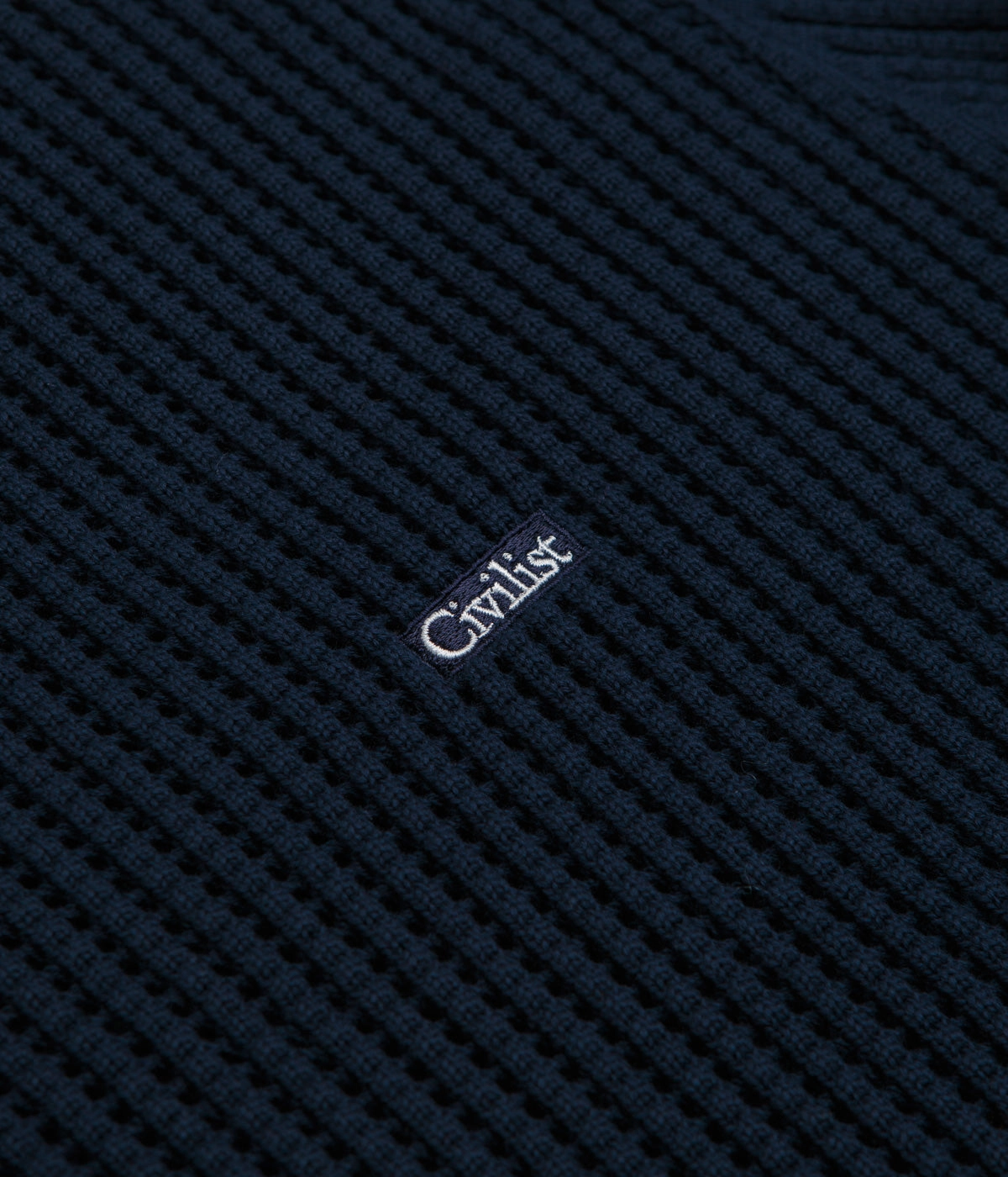 Civilist Loose Gauge Knit Sweatshirt - Navy tropical print