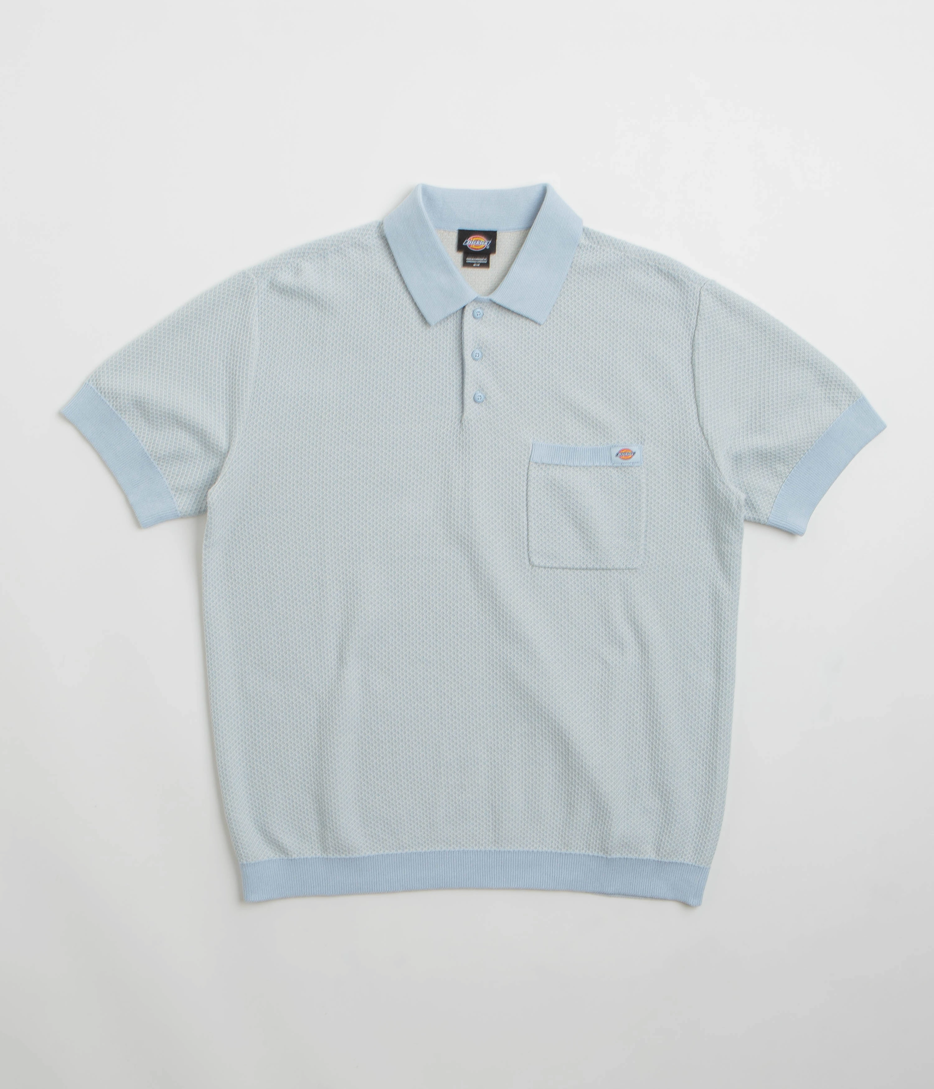 Dickies Rocky Knit Short Sleeve Polo Shirt - Whitecap Grey Non Restrictive Armhole