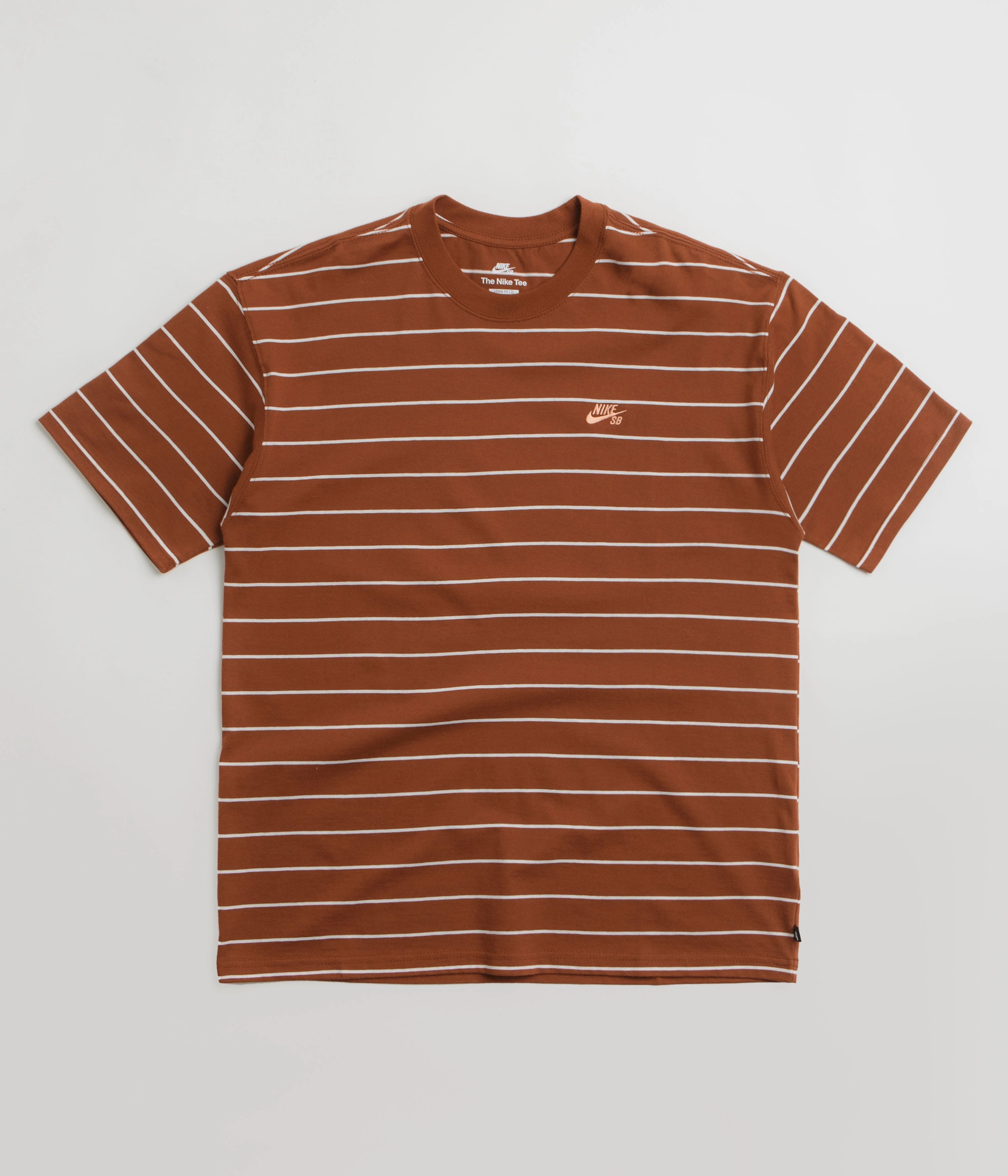 OdorResistantTechnology Ultra Soft Texture Nike SB Stripe T-Shirt - Cinnamon