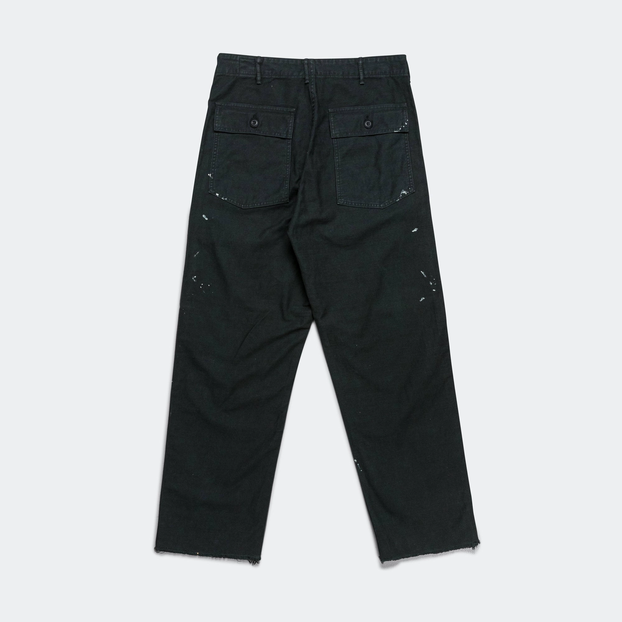 Simple and Cozy US Army Fatigue Pants x UP THERE (Regular Fit) - Black Stone Wash