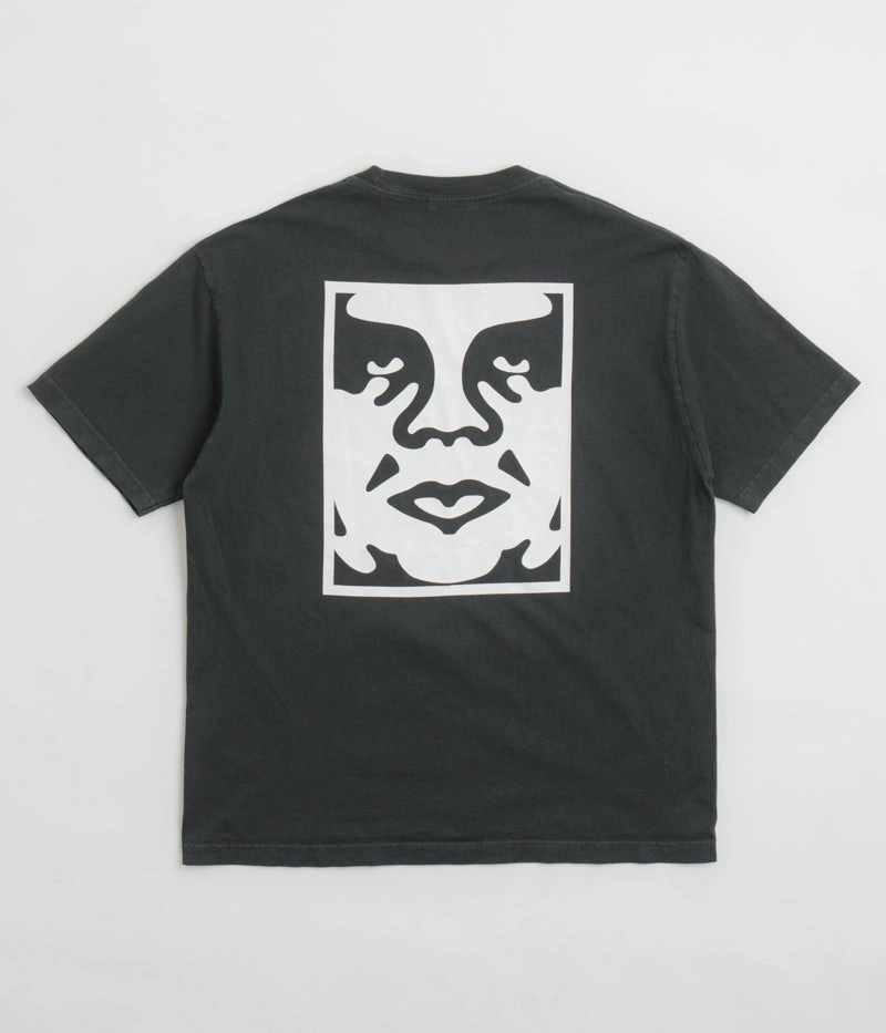 Thermal Regulation Layer Obey Bold Icon Face T-Shirt - Pigment True Vintage Black