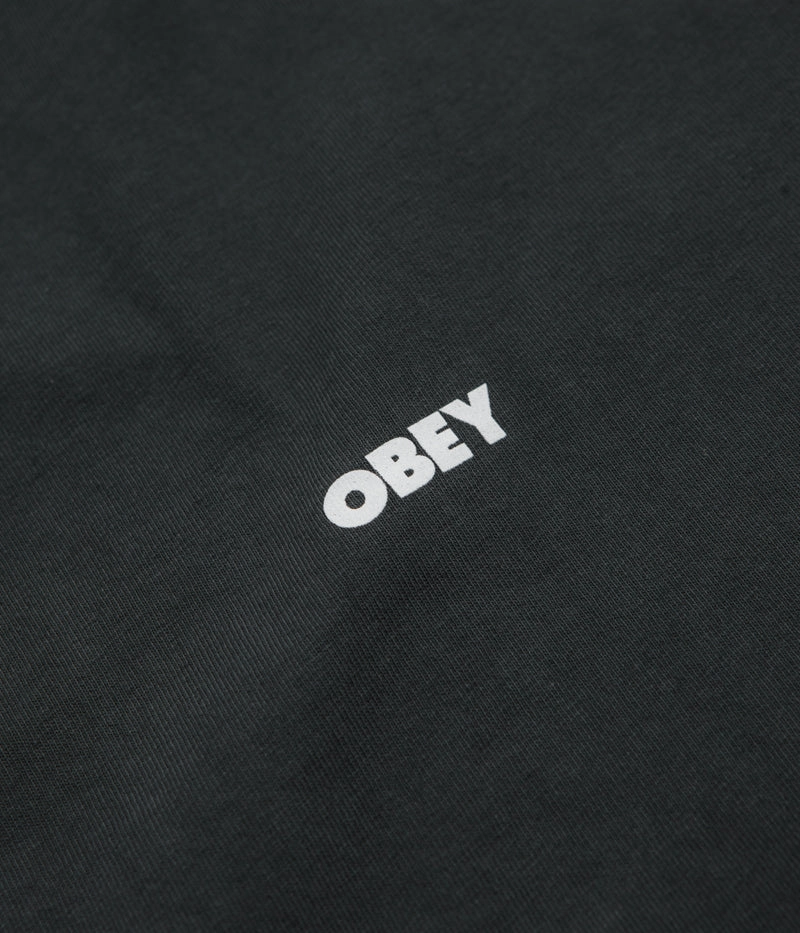 Obey Bold Icon Face T-Shirt - Pigment True Vintage Black Non Restrictive Silhouette