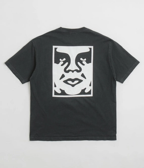 Thermal Regulation Layer Obey Bold Icon Face T-Shirt - Pigment True Vintage Black