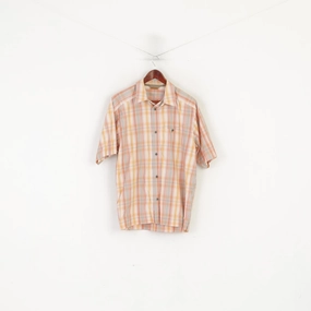 Hidden Placket Fall Foliage Salomon Men XL Casual Shirt Orange Outdoor Short Sleeve Pocket Mountain Top