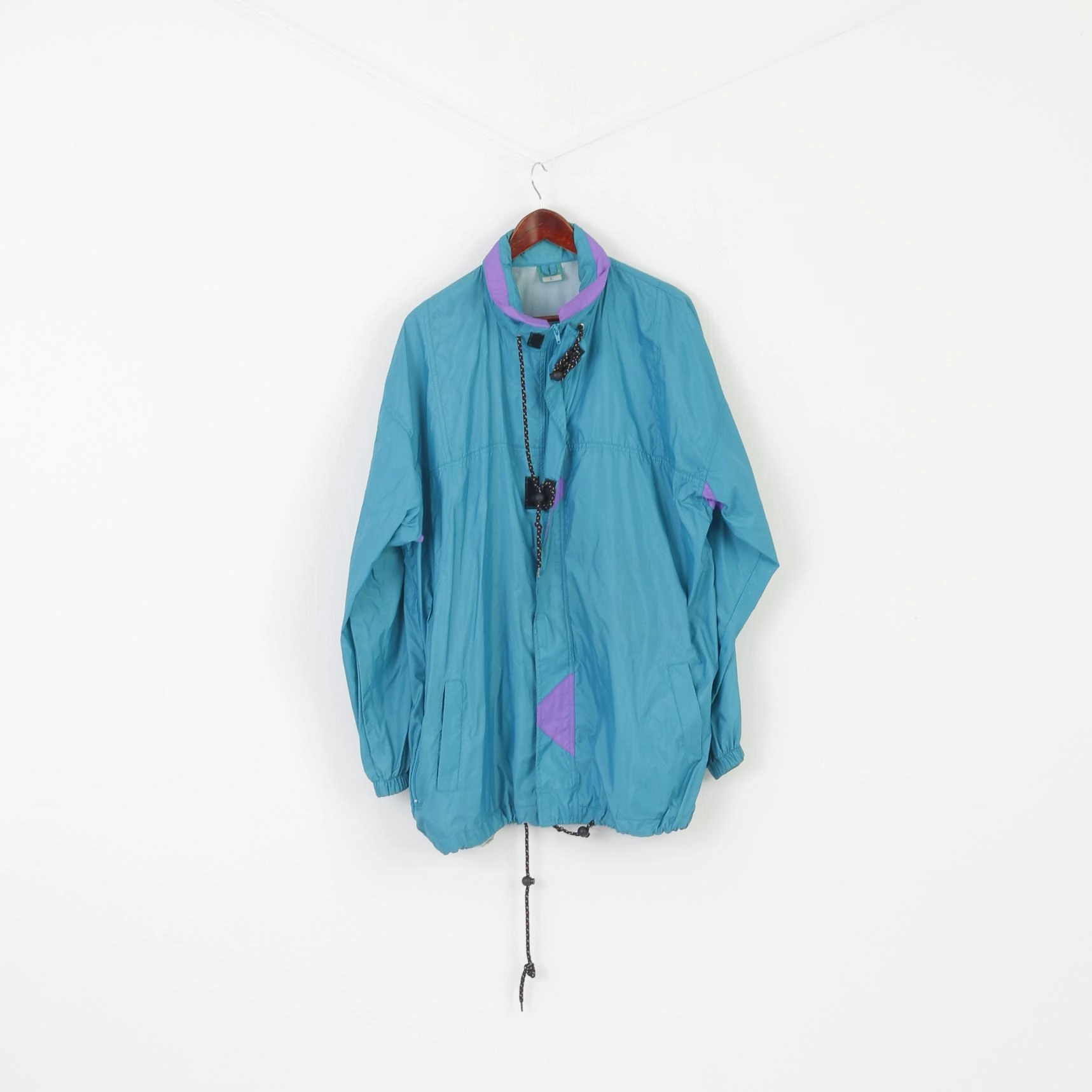 beach scene suitable for fashion contests Linea Sporta Men L Jacket Green Nylon Shiny Vintage Packable Full Zipper Rain Top