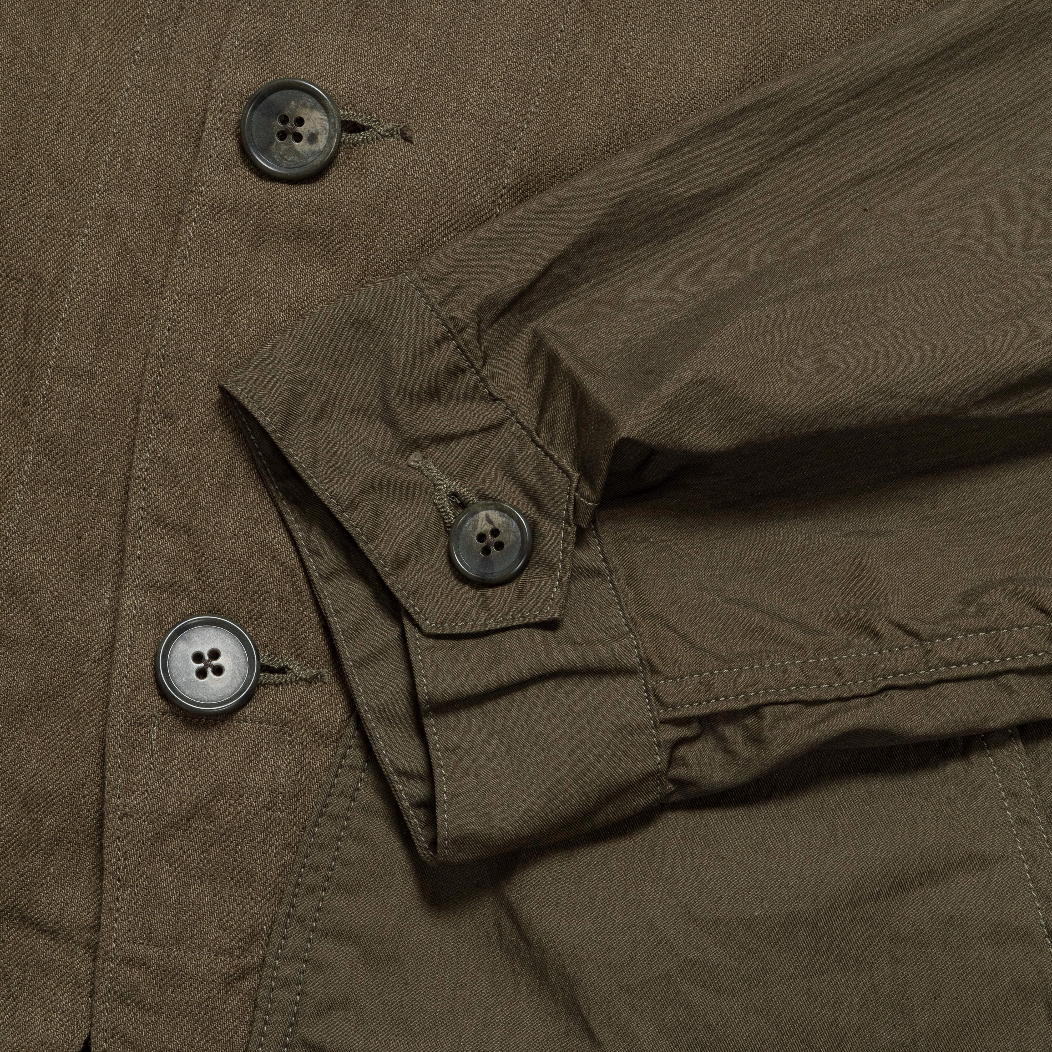 Linen Chino Cloth x Gabardine RINGOMAN Coverall - Khaki MultiPocketStyle Windproof Hood