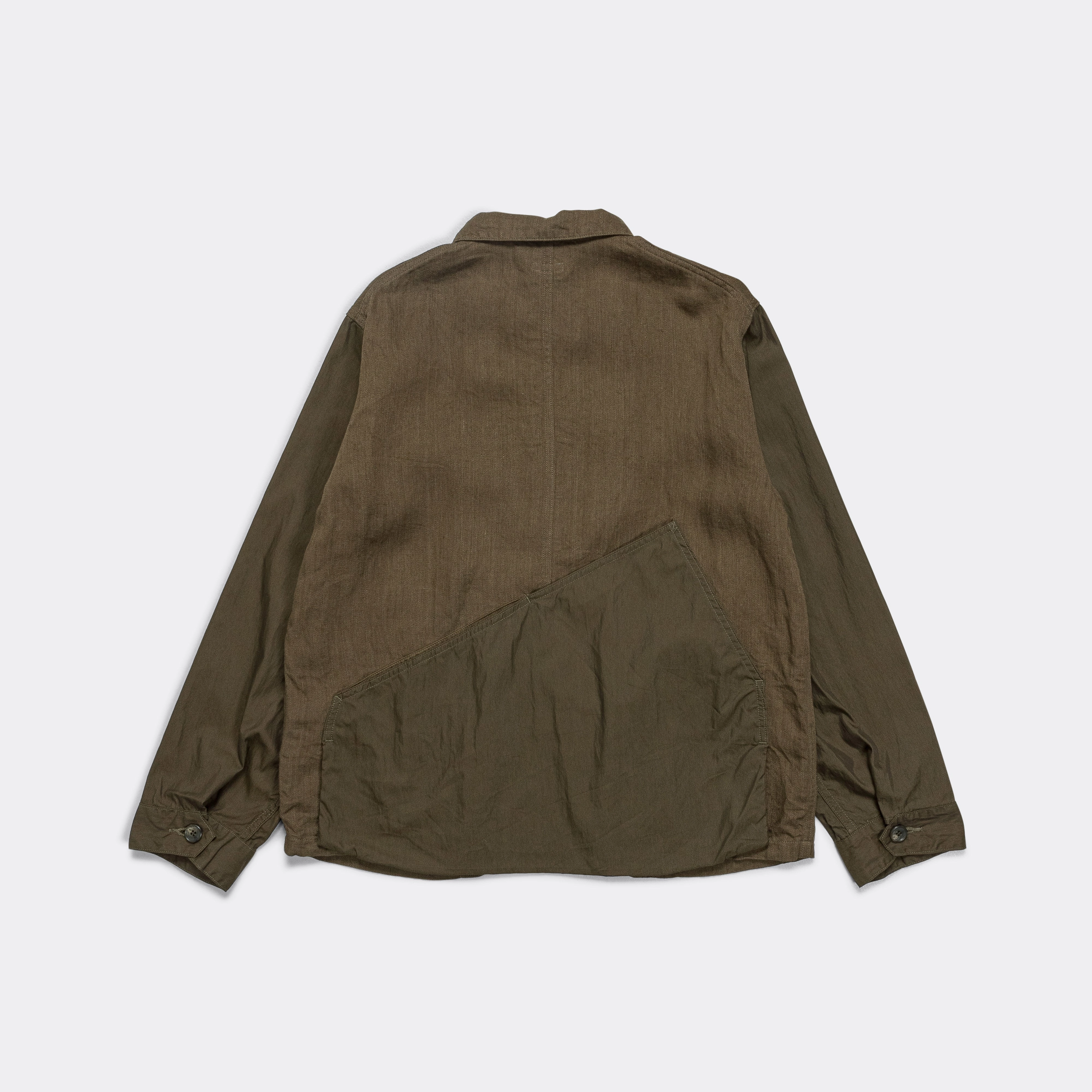 Linen Chino Cloth x Gabardine RINGOMAN Coverall - Khaki Thermoplastic Elastomer Trim