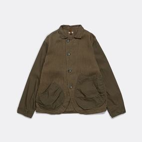 Sustainable Recycled Material Linen Chino Cloth x Gabardine RINGOMAN Coverall - Khaki