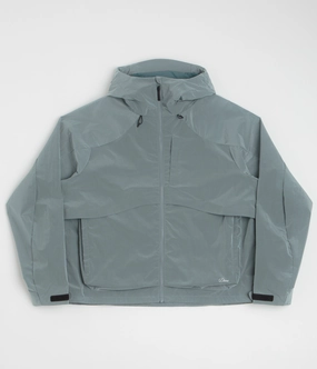 Functional Piece Low Profile Fasteners Dime Taffeta Windbreaker Full Zip Jacket - Frost